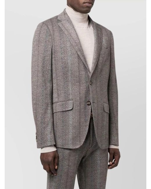 Etro Gray Regular-Fit Jersey Blazer for men