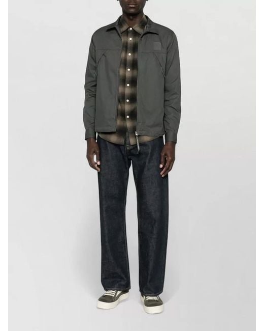 C P Company Gray Cotton Logo Lightweight Jacket for men