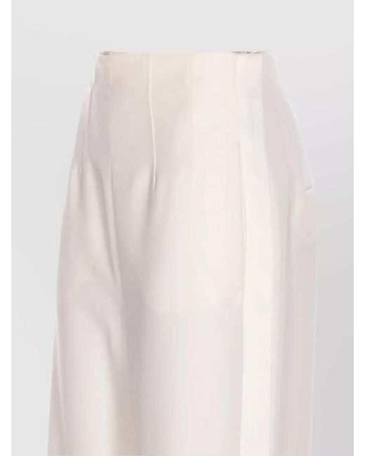 Max Mara White Virgin Wool Tailored Trousers