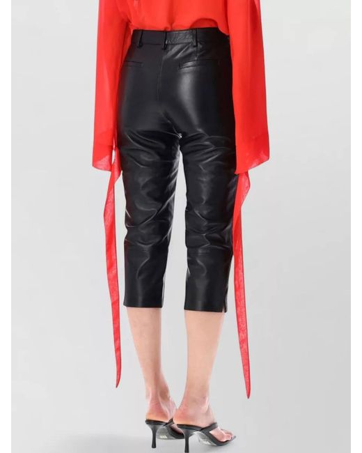Frankie Shop Red Lior Leather Capri Pants