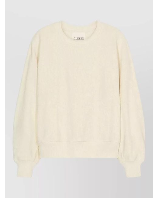 Closed Natural Textured Cotton Crew Neck Relaxed Sweatshirt