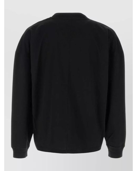 The Row Black Dolino Cotton Knit Long Sleeve Sweater for men