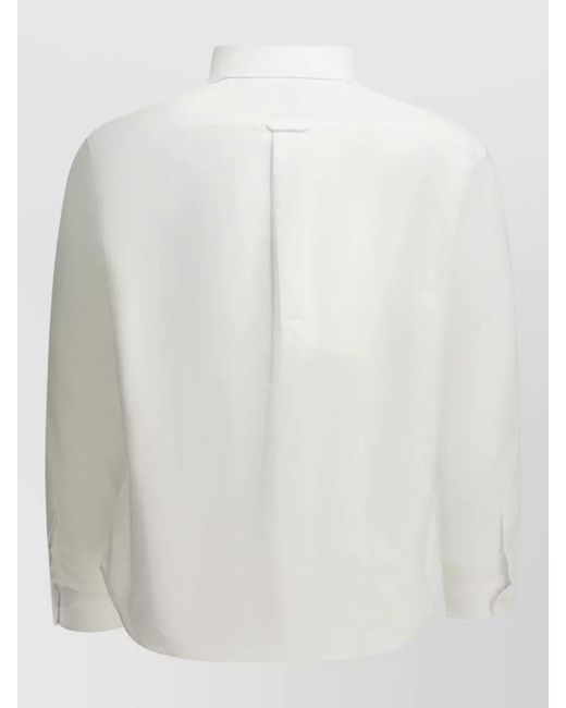 Maison Kitsuné White Profile Fox Shirt Button Down Collar Long Sleeves for men