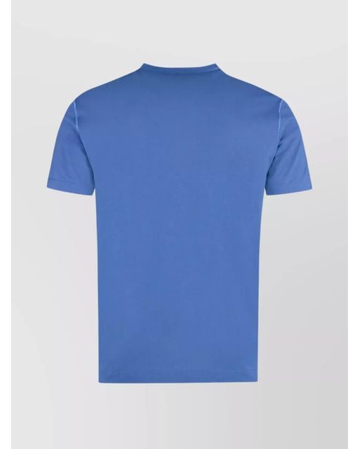 Dolce & Gabbana Blue Cotton Ribbed Crew-Neck T-Shirt for men