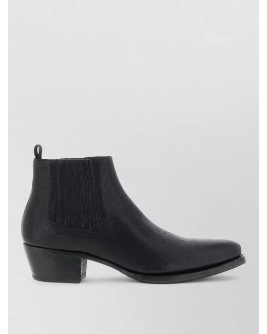 Prada Black Leather Ankle Boots Chelsea Cuban Heel for men