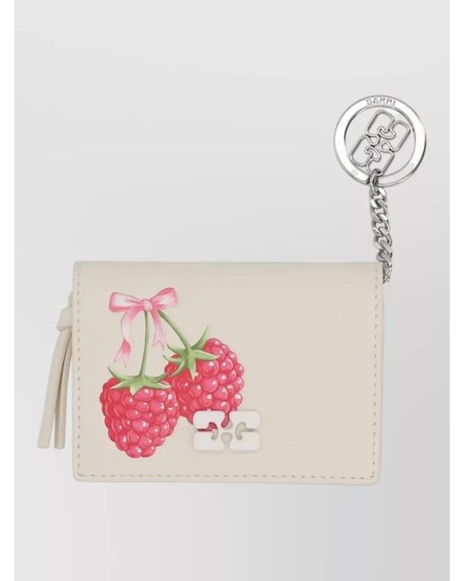 Ganni Pink Printed Card Holder