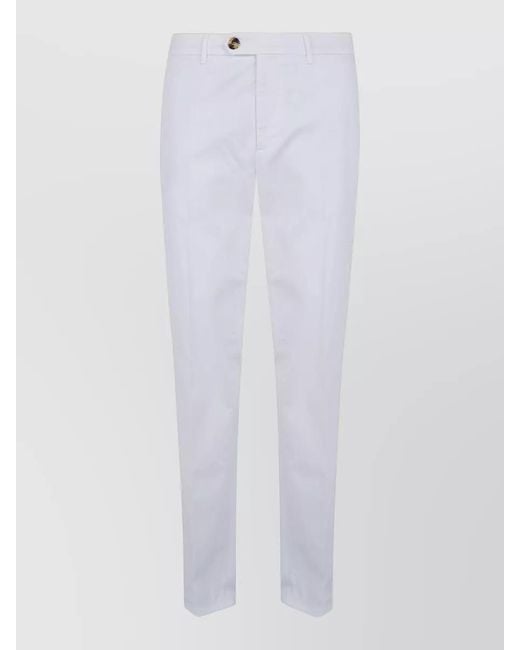 Brunello Cucinelli White Straight-Leg Tailored Trousers for men