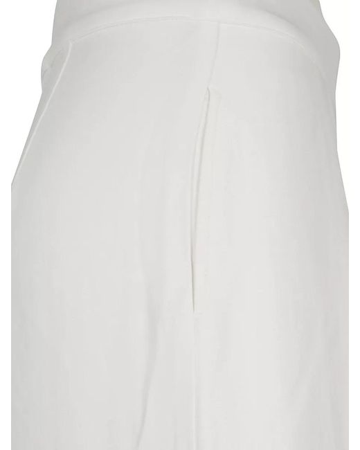Anemos White Wide Leg Trousers Pleats And Side Pockets