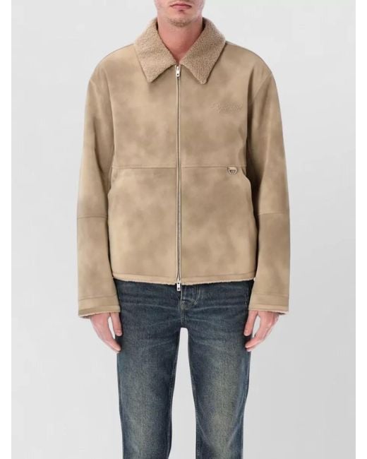Represent Blue Faux Shearling Jacket for men