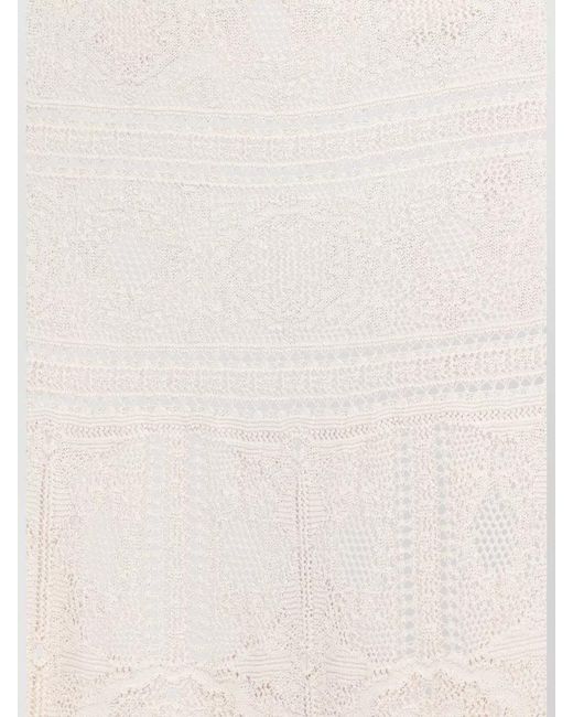 D.exterior Natural Lace Maxi Skirt High Waist Elastic Waistband