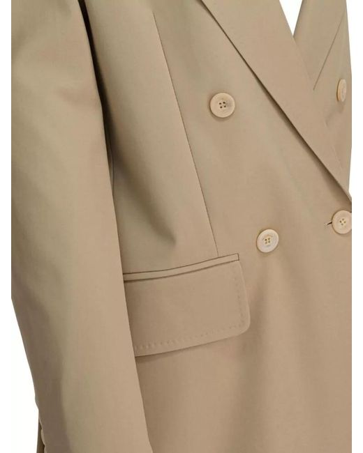 Max Mara Natural Double Breasted Jacket Buttoned Cuffs Lapels