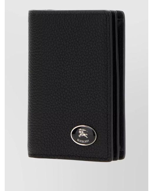 Burberry Black Leather Card Holder Bifold Design for men