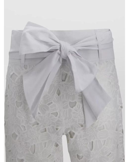 D.exterior Gray Sangallo Cotton Shorts High Waist Belt