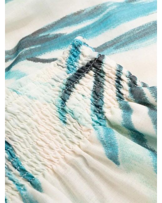 F.R.S For Restless Sleepers Blue Tropical Print Cotton Palazzo Shorts
