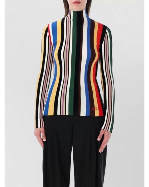 Loewe Blue Sleek Zip High-Neck Slim Fit Top