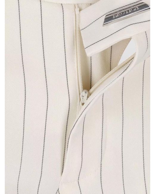 Dondup White Tailored Suit Trousers Pinstripe Belt Loops