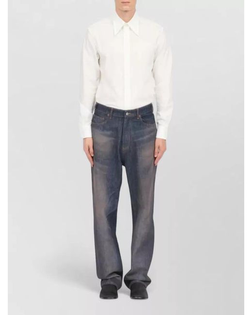 MM6 by Maison Margiela Blue High-Rise Straight-Leg Denim Jeans for men