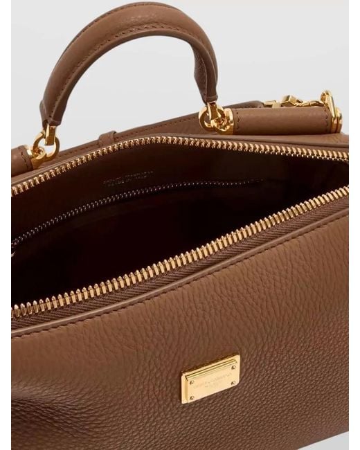 Dolce & Gabbana Brown Vitello Odissea Vintage Leather Shoulder Bag