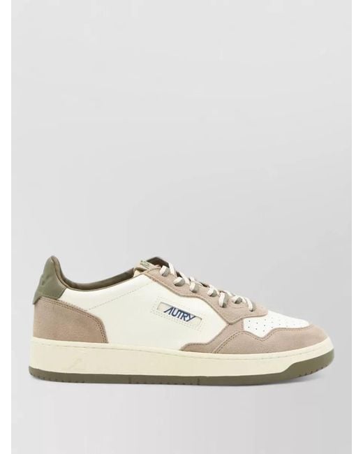 Autry White Medalist Low Lace Up Suede Sneakers for men