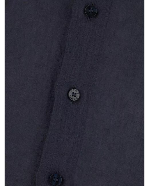 Etro Blue Linen Shirt for men