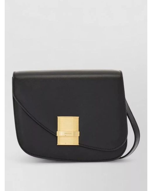 Ferragamo Black Shoulder Bag Adjustable Strap Tone Hardware
