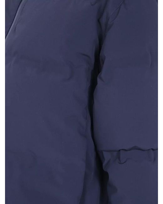 Herno Blue Short Jacket High Collar Elastic Cuffs
