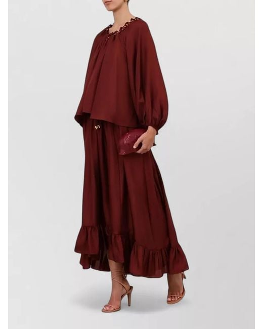 Zimmermann Silk Blouse Scoop Neck Gathered Detailing