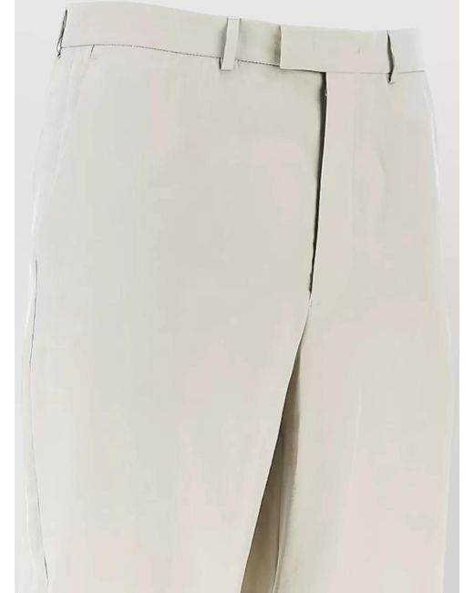 Emporio Armani White Chino Trousers Straight Leg Belt Loops Pockets for men
