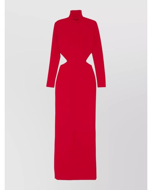 Solace London Red Wilma High Neck Backless Maxi Dress