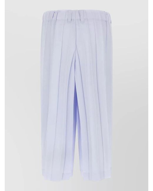 Homme Plissé Issey Miyake Blue Edge Ensemble Trousers Pleats Belt Loops Buttons for men