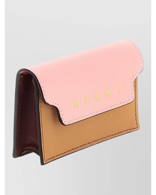 Marni Pink Leather Card Holder