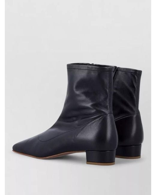 By Far Blue Leather Ankle Boots