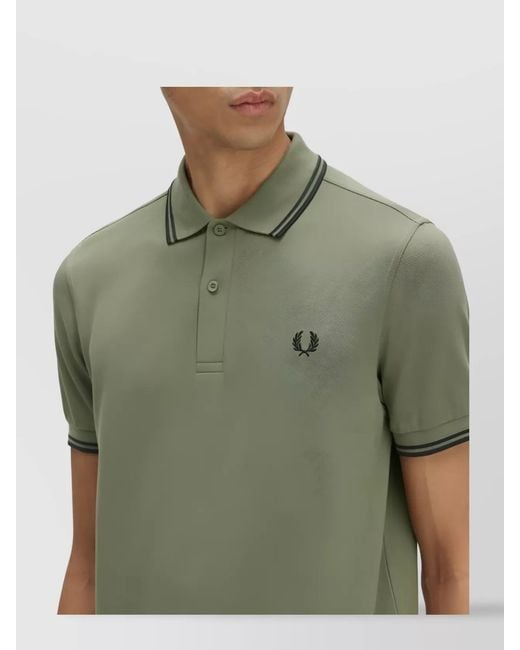 Fred Perry Green Cotton Polo Shirt for men