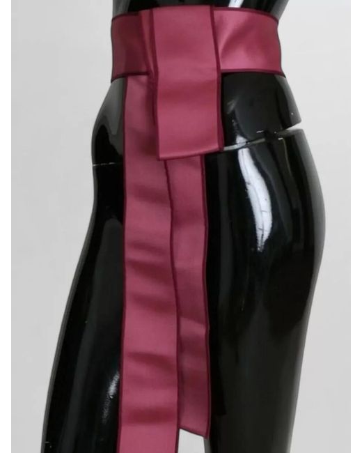 Dolce & Gabbana Pink Silk Wide Wrap Waist Belt Adjustable