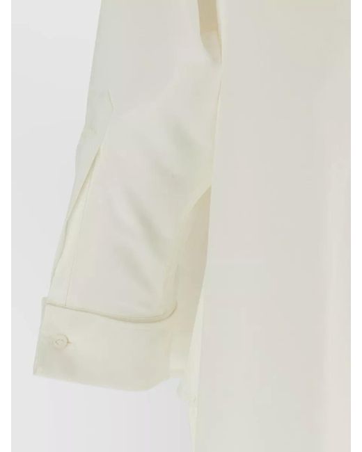 Balenciaga White Long Sleeve Shirt Dress High Low Hem