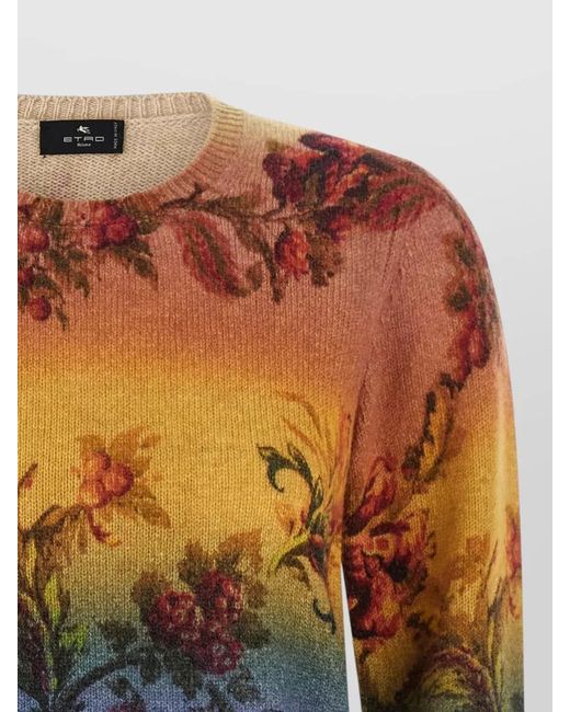 Etro Blue Dégradé Jacquard Sweater