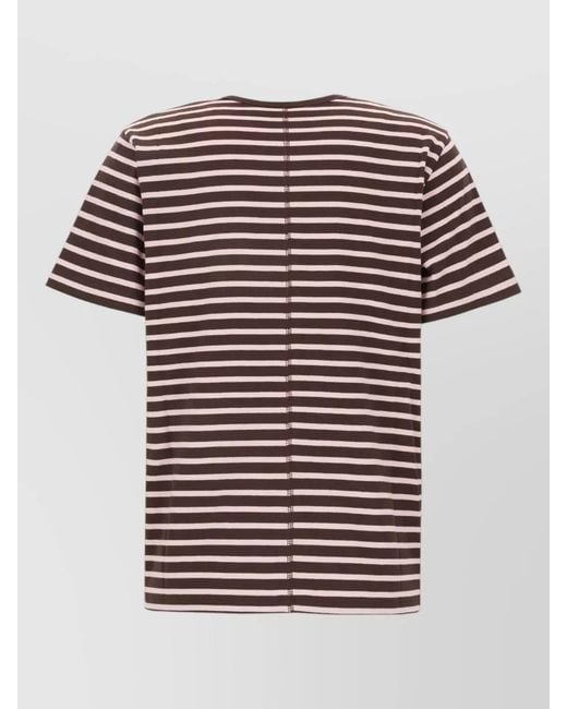 DUNST Red Cotton Crew Neck T Shirt Striped