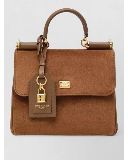 Dolce & Gabbana Brown Shoulder Bag Front Flap Tone Hardware
