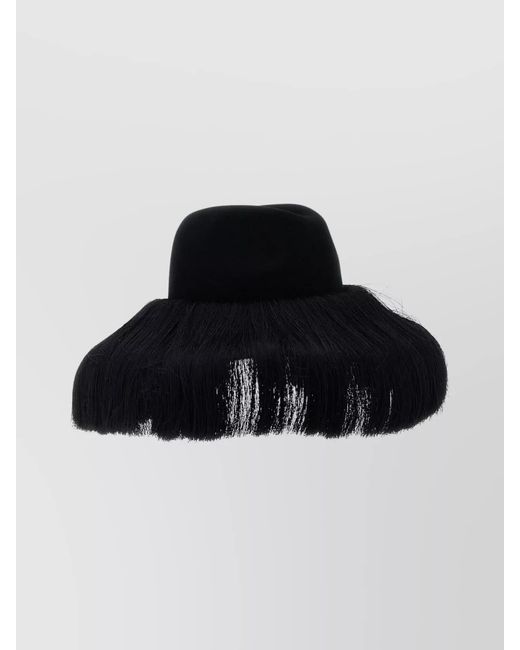 Comme des Garçons Black Wool Fedora Hat