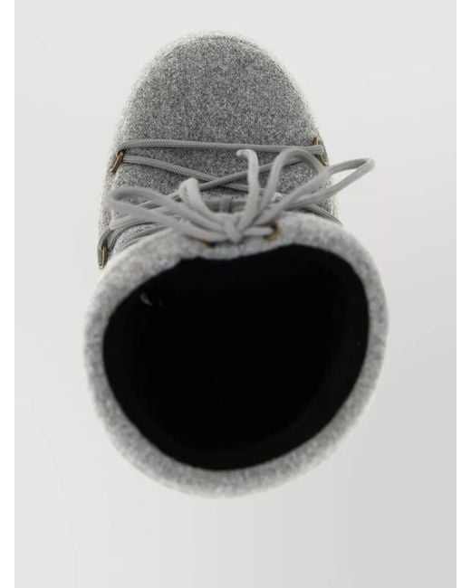 Moon Boot Gray Nubuck Felt Snow Boots