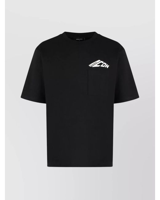 DSquared² Black Cotton Crew-Neck T-Shirt for men