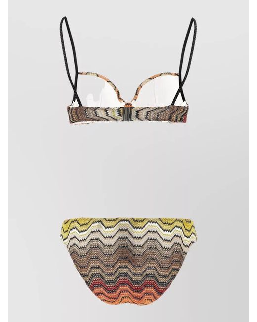Missoni Multicolor Two Piece Bikini Set Zigzag Pattern