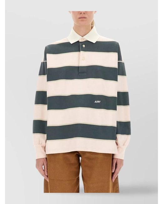 Autry Multicolor Striped Cotton Polo Shirt