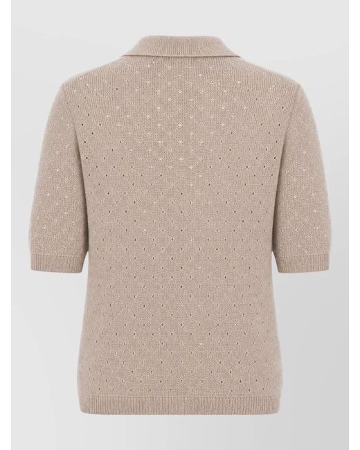 Fabiana Filippi Natural Cashmere Silk Wool Blend Sweater