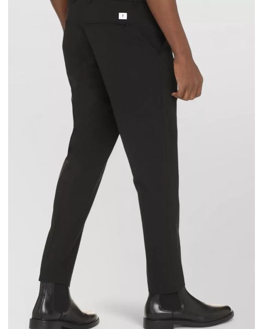 Department 5 Black Wool Blend Trousers Belt Loops Pockets for men