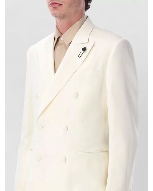 Lardini Natural Soiree Double Breasted Six Button Jacket for men