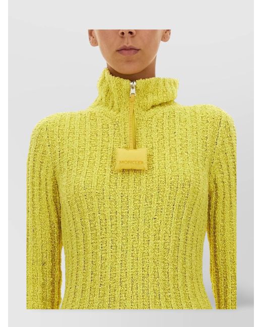 Moncler Genius Yellow Padded Zip Collar Jumper
