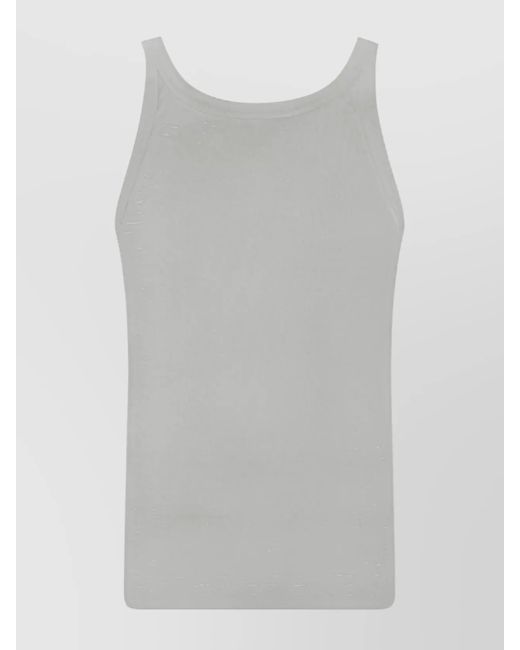Dolce & Gabbana Gray Ribbed Cotton Tank Top for men