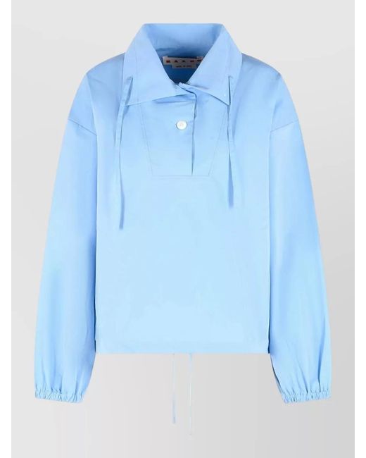 Marni Blue Cotton Shirt Jacket