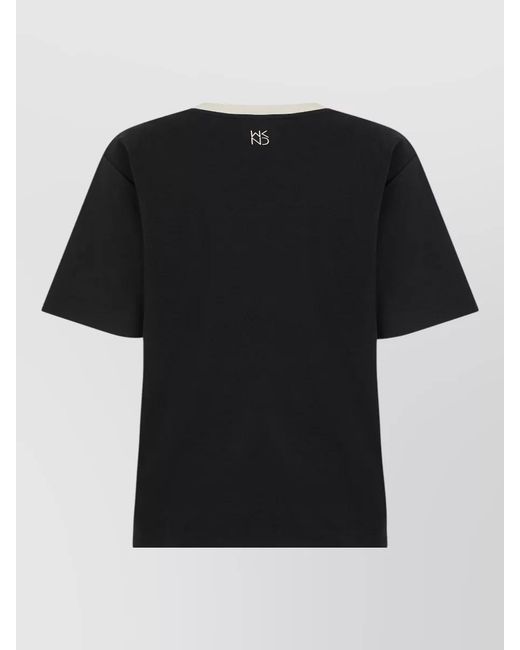 Weekend by Maxmara Black Cotton Crew Neck T Shirt Relaxed Fit